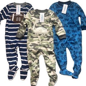 🆕 Carter’s Boy's Footie Sleepers Pajamas NWT Set of 3